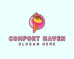 Frozen Yogurt Ice Cream  logo design