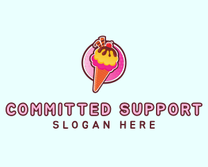 Frozen Yogurt Ice Cream  logo design