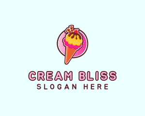 Frozen Yogurt Ice Cream  logo design