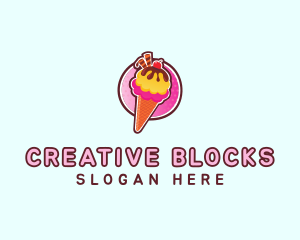 Frozen Yogurt Ice Cream  logo design