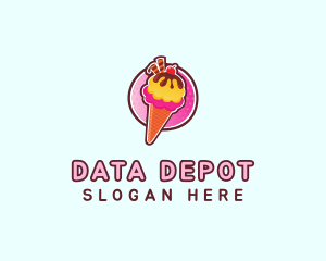 Frozen Yogurt Ice Cream  logo design