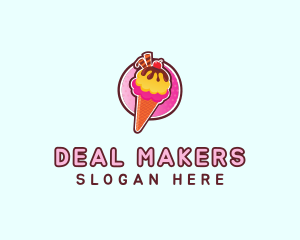 Frozen Yogurt Ice Cream  logo design