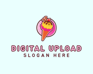 Frozen Yogurt Ice Cream  logo design