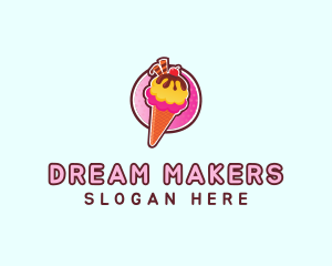 Frozen Yogurt Ice Cream  logo design