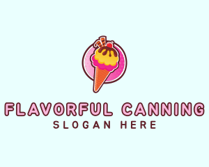 Frozen Yogurt Ice Cream  logo design