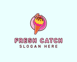 Frozen Yogurt Ice Cream  logo design