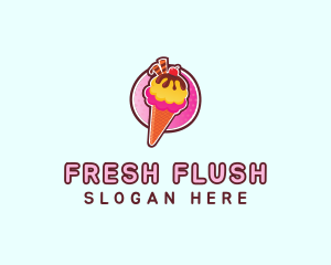 Frozen Yogurt Ice Cream  logo design