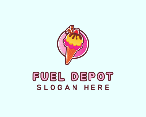 Frozen Yogurt Ice Cream  logo design