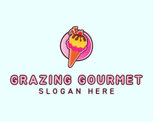 Frozen Yogurt Ice Cream  logo design