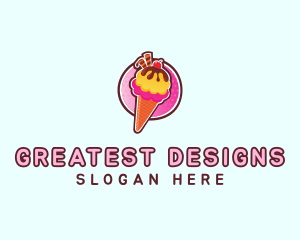 Frozen Yogurt Ice Cream  logo design