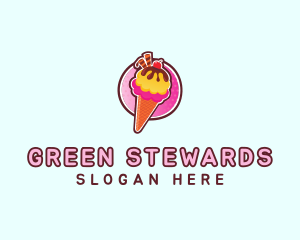 Frozen Yogurt Ice Cream  logo design