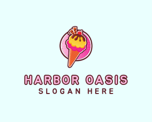 Frozen Yogurt Ice Cream  logo design