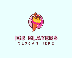 Frozen Yogurt Ice Cream  logo design