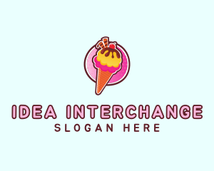 Frozen Yogurt Ice Cream  logo design