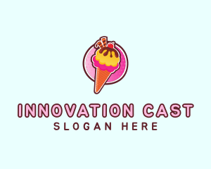 Frozen Yogurt Ice Cream  logo design