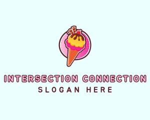 Frozen Yogurt Ice Cream  logo design