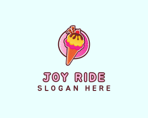 Frozen Yogurt Ice Cream  logo design