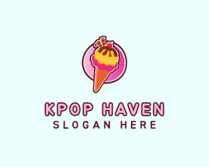 Frozen Yogurt Ice Cream  logo design