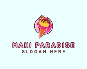 Frozen Yogurt Ice Cream  logo design