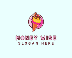 Frozen Yogurt Ice Cream  logo design