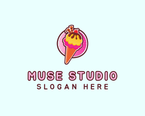 Frozen Yogurt Ice Cream  logo design