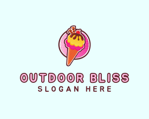 Frozen Yogurt Ice Cream  logo design