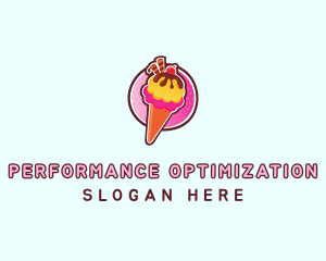 Frozen Yogurt Ice Cream  logo design