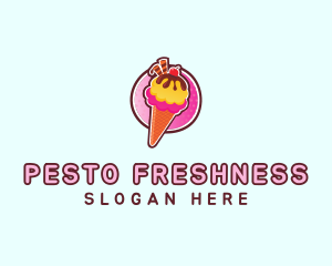 Frozen Yogurt Ice Cream  logo design