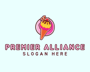 Frozen Yogurt Ice Cream  logo design