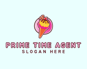 Frozen Yogurt Ice Cream  logo design