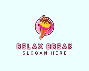 Frozen Yogurt Ice Cream  logo design