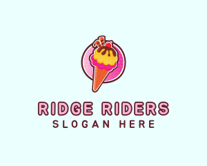 Frozen Yogurt Ice Cream  logo design