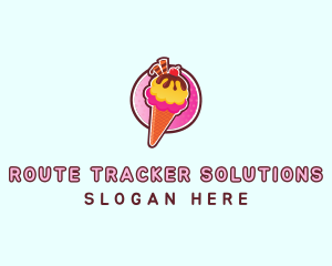 Frozen Yogurt Ice Cream  logo design