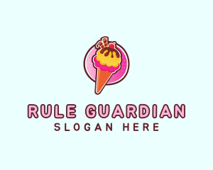 Frozen Yogurt Ice Cream  logo design