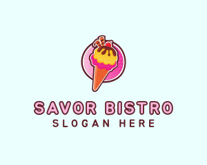 Frozen Yogurt Ice Cream  logo design