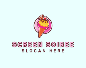 Frozen Yogurt Ice Cream  logo design