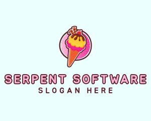 Frozen Yogurt Ice Cream  logo design