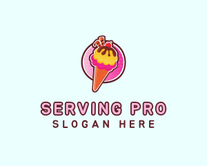 Frozen Yogurt Ice Cream  logo design