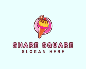 Frozen Yogurt Ice Cream  logo design