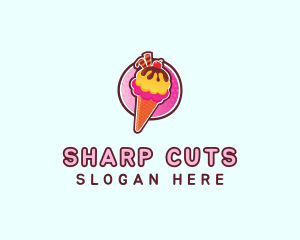 Frozen Yogurt Ice Cream  logo design