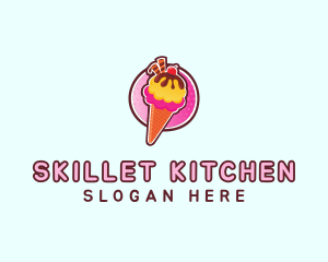 Frozen Yogurt Ice Cream  logo design