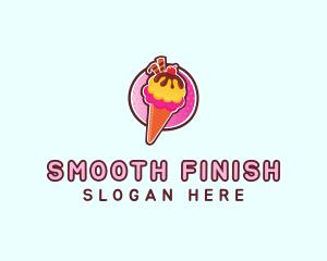 Frozen Yogurt Ice Cream  logo design