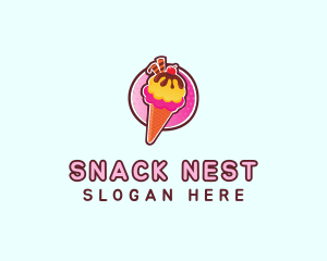 Frozen Yogurt Ice Cream  logo design