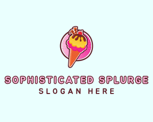 Frozen Yogurt Ice Cream  logo design