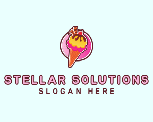 Frozen Yogurt Ice Cream  logo design