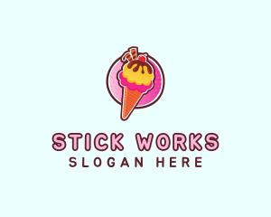 Frozen Yogurt Ice Cream  logo design