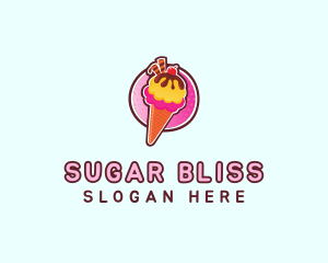 Frozen Yogurt Ice Cream  logo design