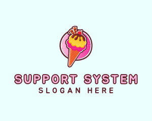 Frozen Yogurt Ice Cream  logo design