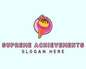 Frozen Yogurt Ice Cream  logo design