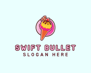 Frozen Yogurt Ice Cream  logo design